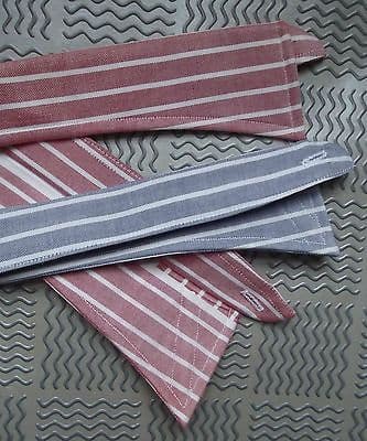 Vintage replacement shirt collar striped Red or Blue UNUSED spare sew-on